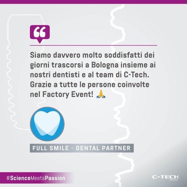 3 ottobre - FULL SMILE - Dental Partner - Recensioni c-tech statici 2023 - ITA